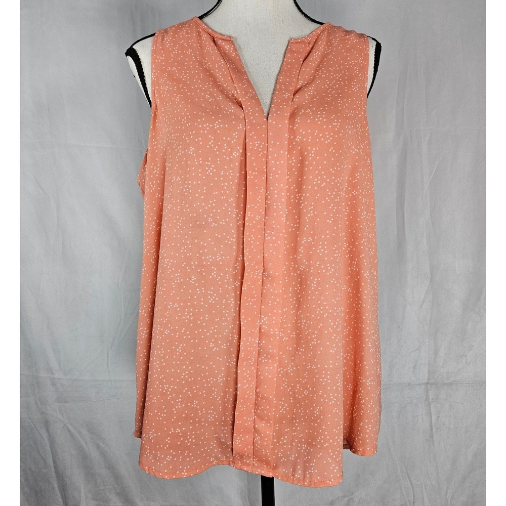 Maurices Peach Polka Dot Sleeveless Blouse